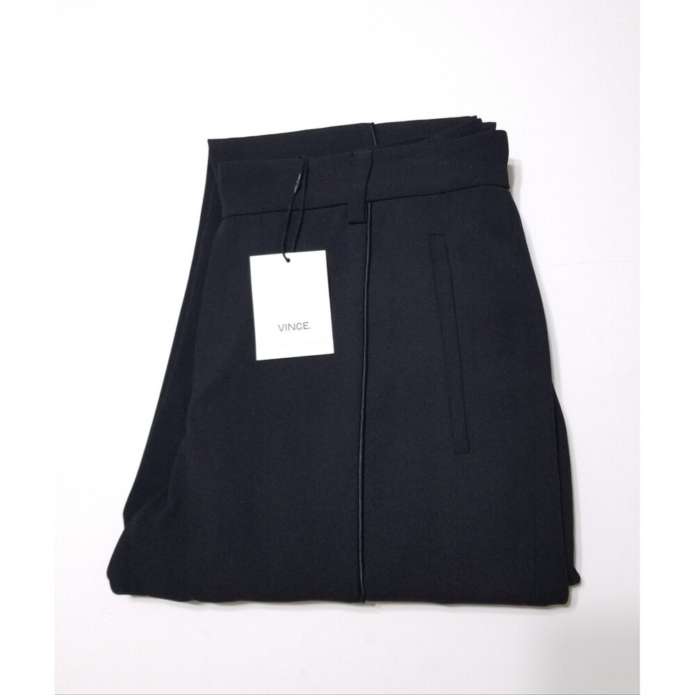 NWT Vince Relaxed Satin Piped Pull-On Trouser Pants in Black Size XS, S $295 - Picture 12 of 14